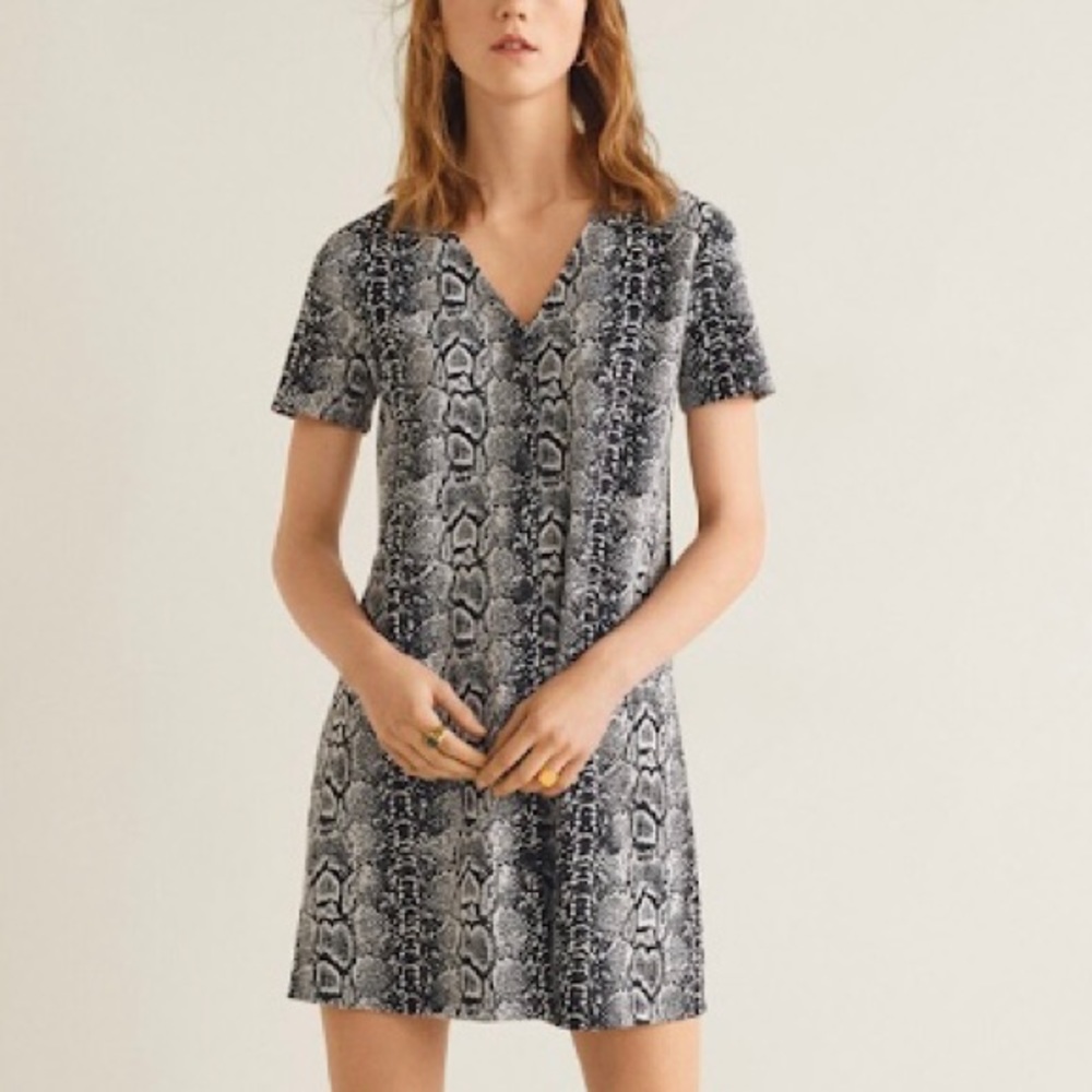 Mango buttoned printed dress.